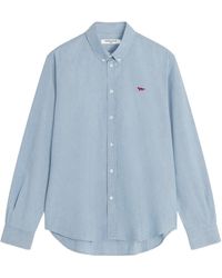 Maison Kitsuné - Profile Fox Regular Fit Chambray Shirt - Lyst