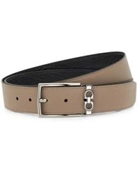 Ferragamo - Reversible And Adjustable Belt With Rectangular Buckle - Lyst