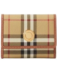 Burberry - Lancaster Small Check Tri-Fold Wallet - Lyst