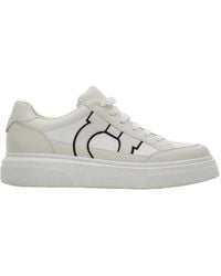 Ferragamo - Cassina Ganc2 Leather Sneakers Shoes - Lyst