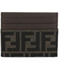 Fendi - Portacarte Ff Jacquard Zucca E Pelle - Lyst