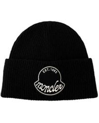 Moncler - Berretto Con Applicazione Logo - Lyst