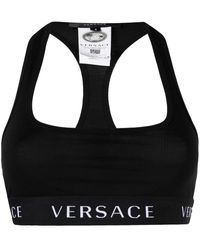 Versace Logo-band Sports Bra - Black