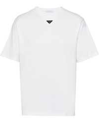 Prada - Triangle Plaque T-Shirt - Lyst