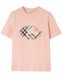 Burberry - Check Knight Stamp Cotton T-Shirt - Lyst