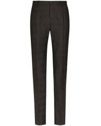Dolce & Gabbana - Prince Of Wales Patterned Wool Tailored Trousers - Lyst