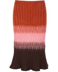 Fendi - Gradient Mohair And Wool High-Waisted Midi Skirt Clothing - Lyst