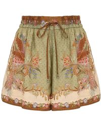 Zimmermann - Indra Relaxed Silk Shorts - Lyst