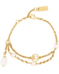 Chloé - The Classy Brass And Glass Pearl Bracelet Accessories - Lyst