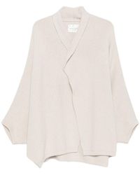 Roberto Collina - Open Cardigan In Merino Wool Meringue - Lyst