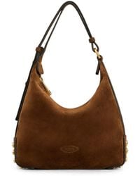 Tod's - Metal Dots Mini Suede Leather Bag - Lyst