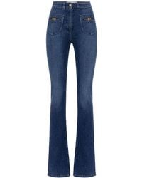 Elisabetta Franchi - Bootcut Jeans With Jewel Logo Clothing - Lyst