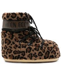 Moon Boot - Stivali "Icon Low Leopardato" - Lyst