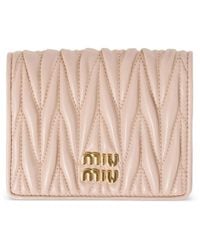 Miu Miu - Small Matelassé Nappa Leather Wallet With Snap Closure - Lyst
