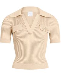 Patou - Embroidered Knitted Cotton Polo Shirt - Lyst