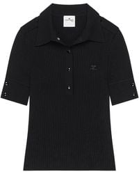 Courreges - Classic Rib Knit Short Sleeved Polo - Lyst