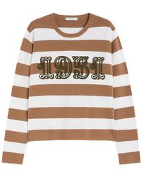 Max Mara - 1951 Embroidery Wool Striped Sweater - Lyst