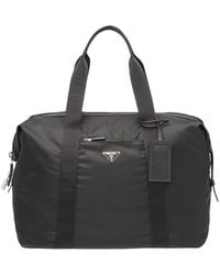 Prada - Re-Nylon And Saffiano Leather Duffle Bag - Lyst