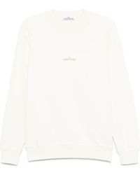Stone Island - Crewneck Sweatshirt With 'Institutional Five' Print Cotton Fleece - Lyst