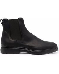 Hogan Leather Chelsea Boots - Black
