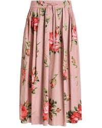 Dolce & Gabbana - Roses Bouquet Long Skirt - Lyst
