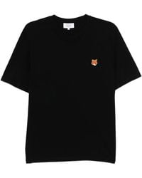 Maison Kitsuné - Embroidered-Logo Patch T-Shirt - Lyst