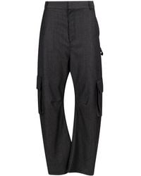 Balenciaga - Barrel Leg Wool Cargo Pants - Lyst