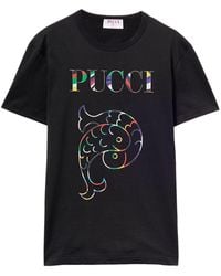 Emilio Pucci - Logo-Print Cotton T-Shirt - Lyst