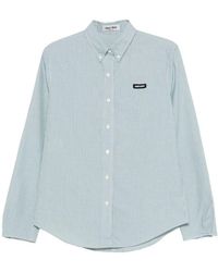 Miu Miu - Check Pattern Poplin Shirt - Lyst