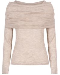 Max Mara - Lightweight Cashmere Sweater With Removable Wrap Detail - Lyst