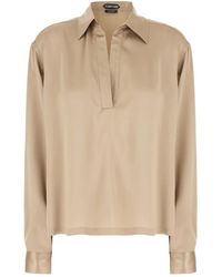 Tom Ford - Peach-Feel Silk Satin Polo - Lyst
