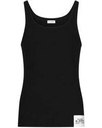 Dolce & Gabbana - Dolce & Gabbana Logo-Patch Cotton Tank Top Clothing - Lyst