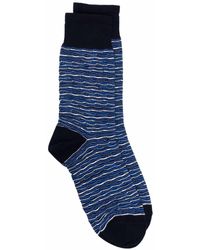 M Missoni Wavey-stripe Knit Socks - Blue