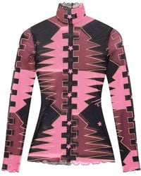 PUCCI - High-Neck Tulle Top - Lyst