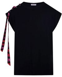 PUCCI - Viscose T-shirt With Silk Ribbon - Lyst