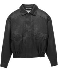 Saint Laurent - Bomber Jacket In Bubbled Lambskin With Zip - Lyst