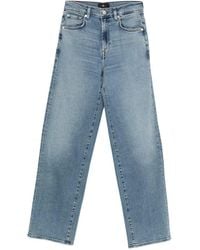 7 For All Mankind - Stovepipe Oceanstone Straight-Leg Jeans - Lyst