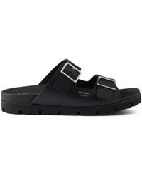 Prada - Double-Strap Buckle Sandals - Lyst