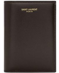 Saint Laurent - Credit Card Holder Paris In Smooth Bicolor - Lyst