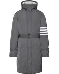 Thom Browne - Poly Twill 4-bar Hooded Down Parka With Belt - Lyst