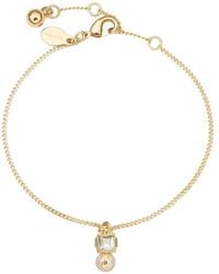 Jimmy Choo - Metal Jc Pearl Cube Bracelet With Pearl And Crystal Cube - Lyst