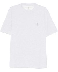 Brunello Cucinelli - Cotton Jersey Crew Neck T-Shirt With Logo - Lyst