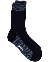 M Missoni Stripe-trim Socks - Blue
