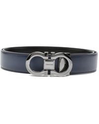 Ferragamo - Logo Buckle Solid Belt - Lyst