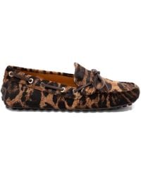 Tod's - Leopard-Print Calf Hair Loafers Shoes - Lyst