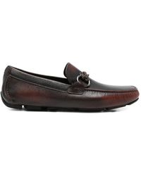 Ferragamo - Front4 Sfumato Leather Driver Loafers - Lyst
