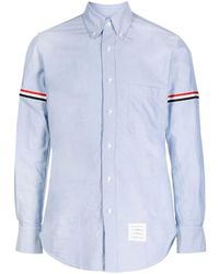 Thom Browne - Rwb Stripe Cotton Shirt - Lyst