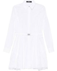 Versace - Lace-Trim Mini Shirt Dress - Lyst