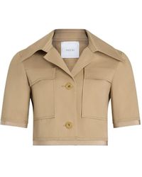 Patou - Short-Sleeved Cotton Cropped Jacket - Lyst