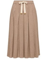 Moncler - Microcheck Midi Wool Skirt - Lyst